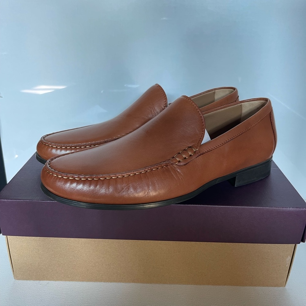 Johnston & Murphy Cresswellven Loafers Shoes 20-8470 Cognac Sz 11 M SheepSkin